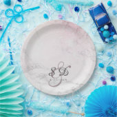 Glitzer Marble-Paar-Monogramm Pappteller (Party)