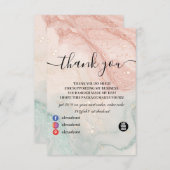 Glitzer Marble Splash Liquid Dankeskarte (Vorne/Hinten)