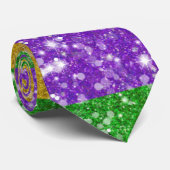 Glitzer Mardi Gras Farbenfrohe Strip Niedlicher Ka Krawatte (Gerollt)