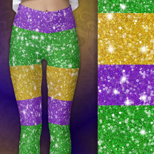 Glitzer Mardi Gras Frische Pasta machen Leggings
