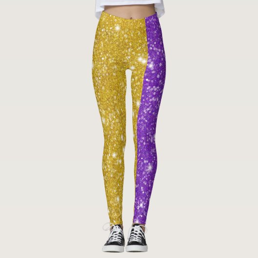 Glitzer Mardi Gras Frische Pasta machen Leggings (Vorderseite)