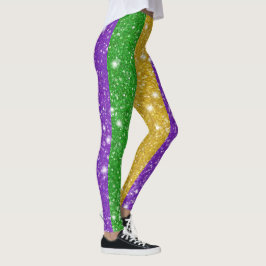 Glitzer Mardi Gras Frische Pasta machen Leggings