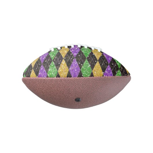 Glitzer Mardi Gras Harlequin Raute Diamond Football (Gedreht 270)
