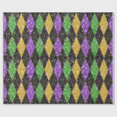 Glitzer Mardi Gras Harlequin Raute Geschenkpapier (Flach)