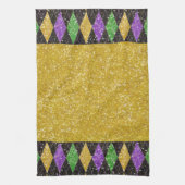 Glitzer Mardi Gras Harlequin Raute Geschirrtuch (Vertikal)