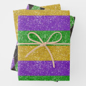 Glitzer Mardi Gras Harlequin Raute Streifen Geschenkpapier Set (Beispiel)