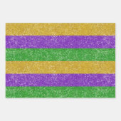 Glitzer Mardi Gras Harlequin Raute Streifen Geschenkpapier Set (Vorderseite)