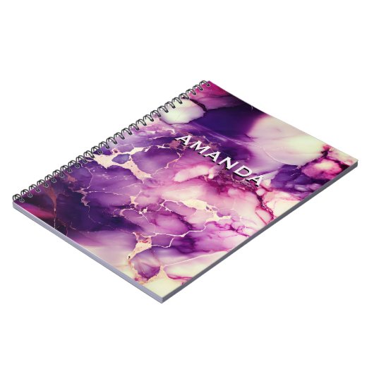 Glitzer-Marmor-Art-Monogramm aus schicken, gürteli Notizblock (Linke Seite)