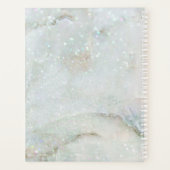 Glitzer Marmor Elegantes Monogramm mit weißem Spli Planer (Rückseite)