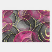 Glitzer-Marmor mit rosa und schwarzen Geoden Geschenkpapier Set (Vorderseite 2)