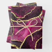 Glitzer-Marmor mit rosa und schwarzen Geoden Geschenkpapier Set (Beispiel)