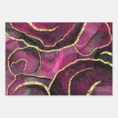 Glitzer-Marmor mit rosa und schwarzen Geoden Geschenkpapier Set (Vorderseite)