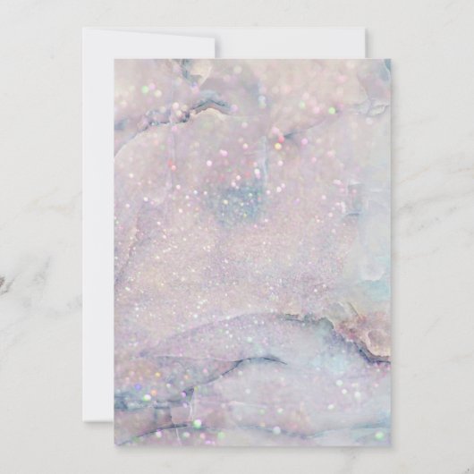 Glitzer Marmorboden Erste Kommunion Einladung (Rückseite)