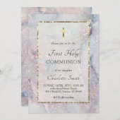 Glitzer Marmorboden Erste Kommunion Einladung (Vorne/Hinten)