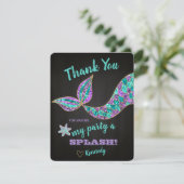 Glitzer-Meerjungfrau, danke, unter dem Meer zu Dankeskarte (Stehend Vorderseite)