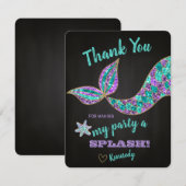 Glitzer-Meerjungfrau, danke, unter dem Meer zu Dankeskarte (Vorne/Hinten)