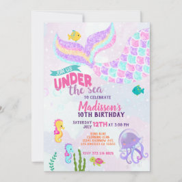 Glitzer Meerjungfrau Einladung