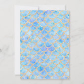 Glitzer Meerjungfrau Rosa Gold lila 1. Geburtstag Einladung (Rückseite)