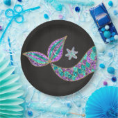 Glitzer-Meerjungfrau-Schwanz Papier-Teller, unter Pappteller (Party)