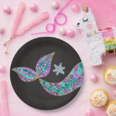 Glitzer-Meerjungfrau-Schwanz Papier-Teller, unter Pappteller (Party)
