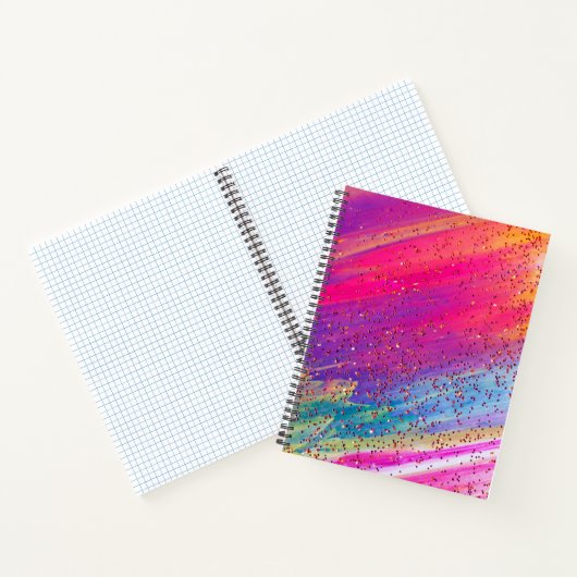 Glitzer Mehrfarbiges Rainbow-farbiges rosa Noteboo Notizblock (Innenseite)