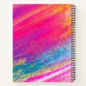 Glitzer Mehrfarbiges Rainbow-farbiges rosa Noteboo Notizblock (Rückseite)