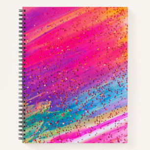 Glitzer Mehrfarbiges Rainbow-farbiges rosa Noteboo Notizblock