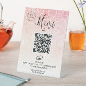 *~* Glitzer Menu Table Tent tabletop Pedestal Sign Sockelschild (In Situ)