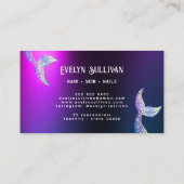 Glitzer Meraid Schwanz lila Folie Visitenkarte (Rückseite)