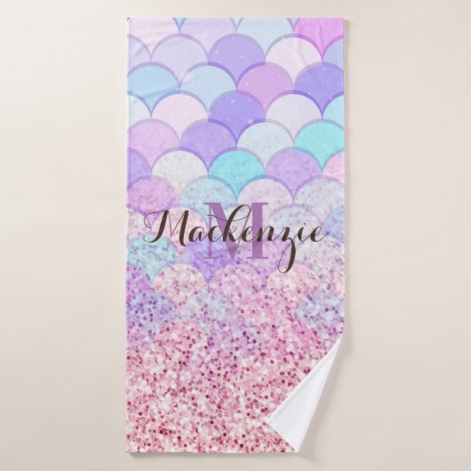Glitzer Mermaid Badehandtuch (Badehandtuch)