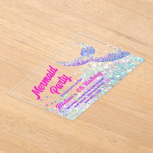 Glitzer mermaid Birthday Einladung (Ablage )
