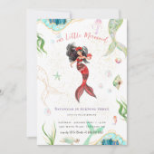 Glitzer Mermaid Birthday Einladung (Vorderseite)