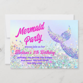 Glitzer mermaid Birthday Einladung
