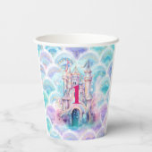 Glitzer Mermaid Birthday Pappbecher (Rückseite)