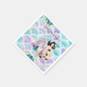 Glitzer Mermaid Birthday Serviette (Ecke)