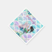 Glitzer Mermaid Birthday Serviette (Ecke)