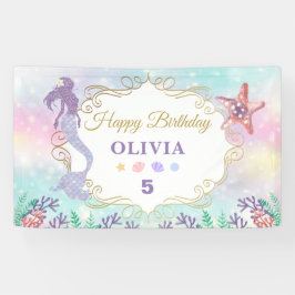 Glitzer Mermaid Birthday unter dem Meeresbanner Banner