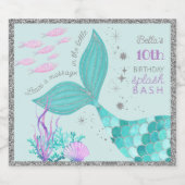 Glitzer Mermaid Party Verließ Meldung in Flasche Alkoholflaschenetikett (Einzelnes Label)