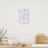 Glitzer Mermaid Pattern Salon Preisliste Poster (Küche)