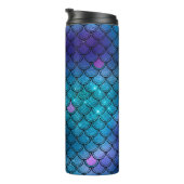Glitzer Mermaid-Skalenmuster Thermosbecher (Nach rechts gedreht)
