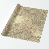 Glitzer Metallic Molten Gold Marmor Shiny Metallic Geschenkpapier (Ungerollt)