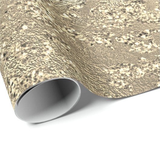 Glitzer Metallic Molten Gold Marmor Shiny Metallic Geschenkpapier (Rolleneckpunkt)