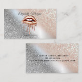 Glitzer Metallische Tropfen Lippen Makeup Artist Visitenkarte (Vorne/Hinten)