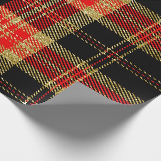 Glitzer Mickey Plaid-07 Geschenkpapier (Ecke)