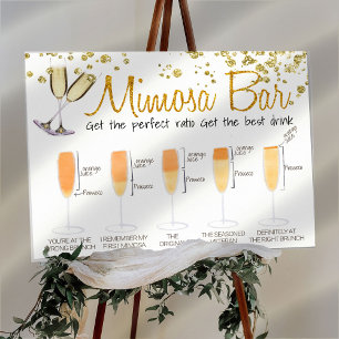 Glitzer Mimosa Bar Bridal Brunch Zeichen Poster