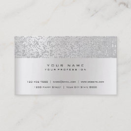 Glitzer Minimal Pearly IT CYBER Silver Gray Vip Visitenkarte