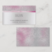 Glitzer Minimal Pink Rose Imitate Silver Vip Visitenkarte (Vorne/Hinten)