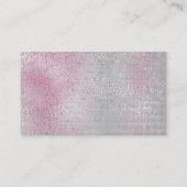 Glitzer Minimal Pink Rose Imitate Silver Vip Visitenkarte (Rückseite)