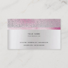 Glitzer Minimal Pink Rose Imitate Silver Vip Visitenkarte