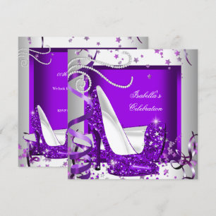 Glitzer mit beliebigem Occasions-Party mit Lila ho Einladung